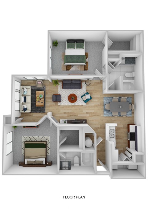 bedroom floor plan an in 3d